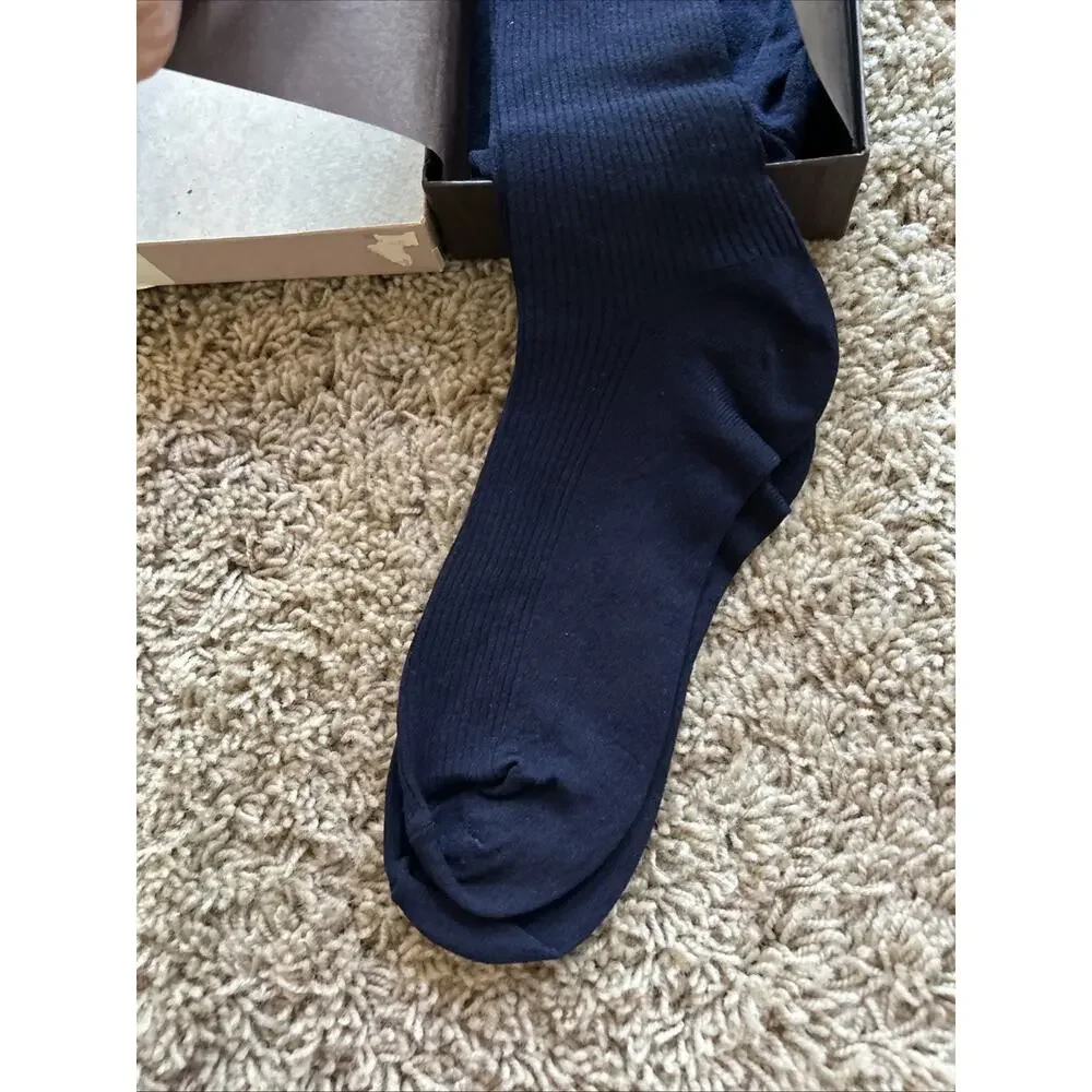 RARE Vintage sz L Manly-Legs Hose Ribbed Over The Calf 1960s 1970s NOS NAVY F26